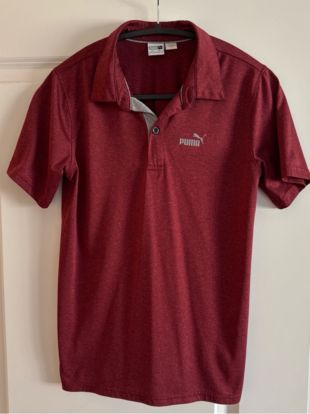 Puma Red Heather Boys' Polo with Logo